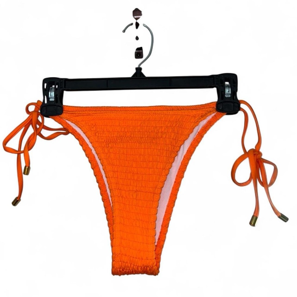 Neon Orange Bikini Bottoms with Tie Detail